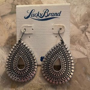 Lucky Brand Large Silver Drop Earrings